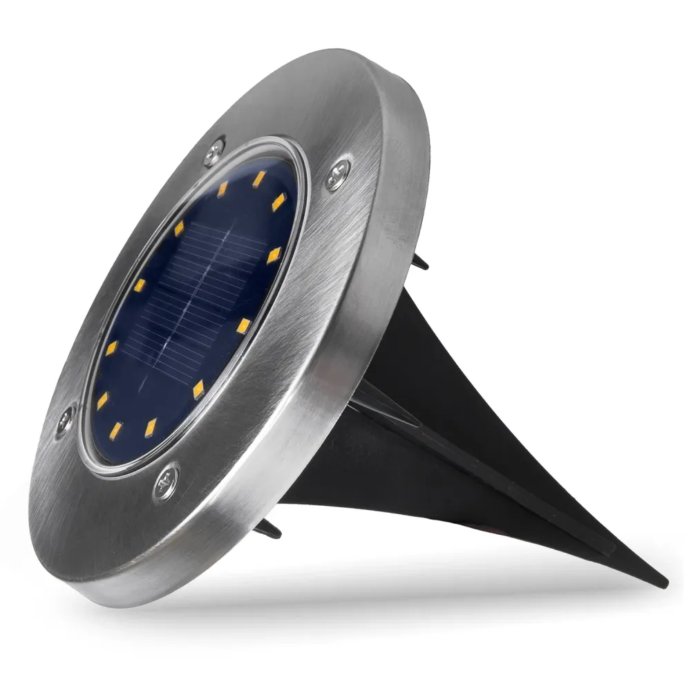 Maclean MCE318 LED Solar Pathway Lights Ground Spike 12 LED SMD Neutral White 4000K 0.7 W Solar Lamp Outdoor Path Light Ga...