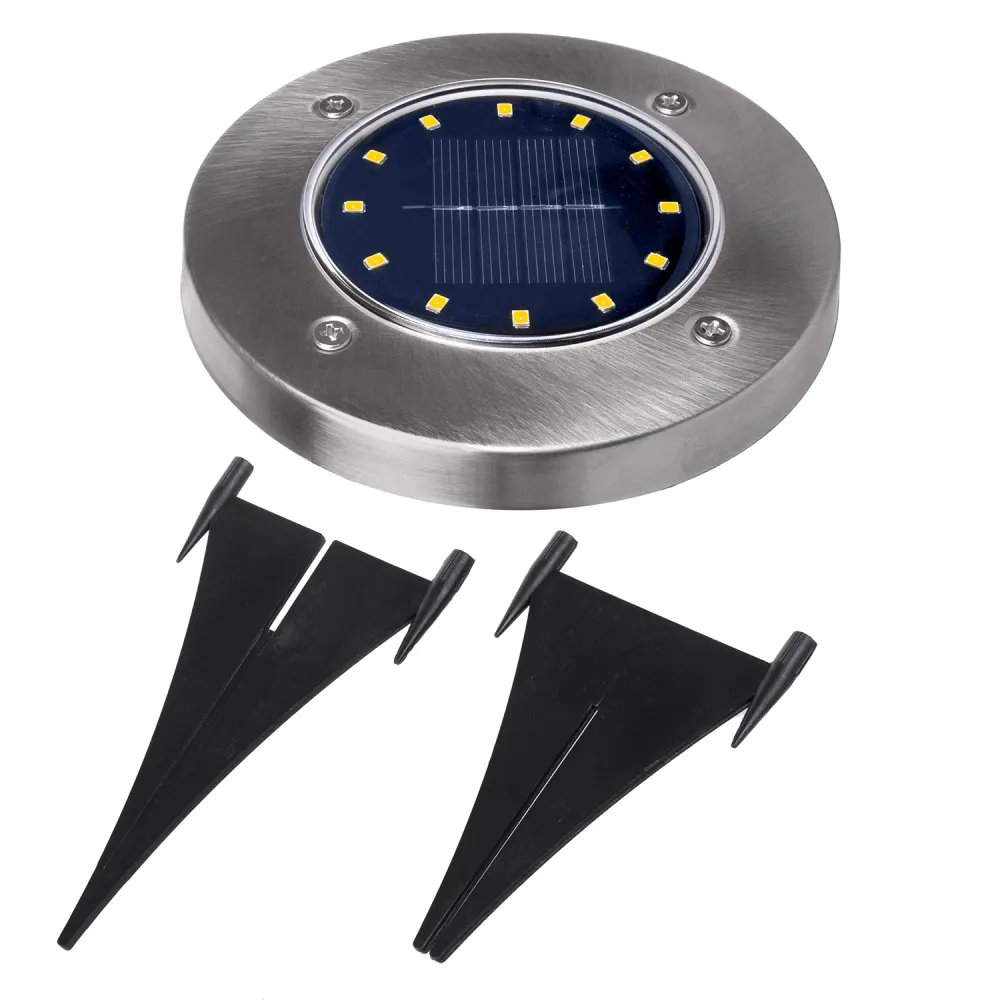 Maclean MCE318 LED Solar Pathway Lights Ground Spike 12 LED SMD Neutral White 4000K 0.7 W Solar Lamp Outdoor Path Light Ga...