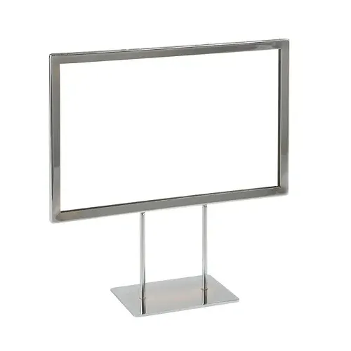 metallo Sign Holder W/ Mitered Corners Flat Base Econoco MCP711 (Pack 5) per Barbecue