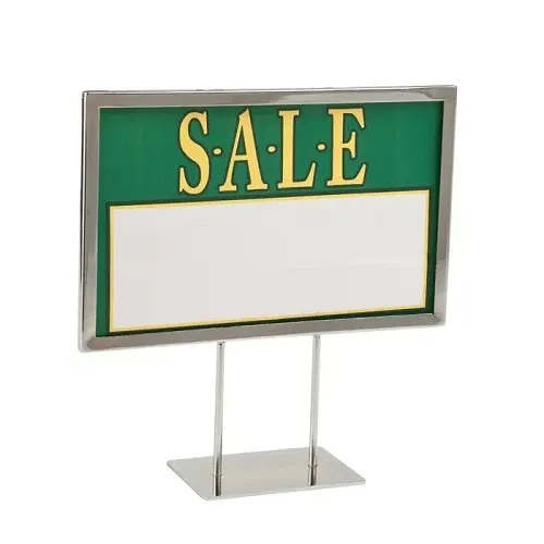 metallo Sign Holder W/ Mitered Corners Flat Base Econoco MCP711 (Pack 5)