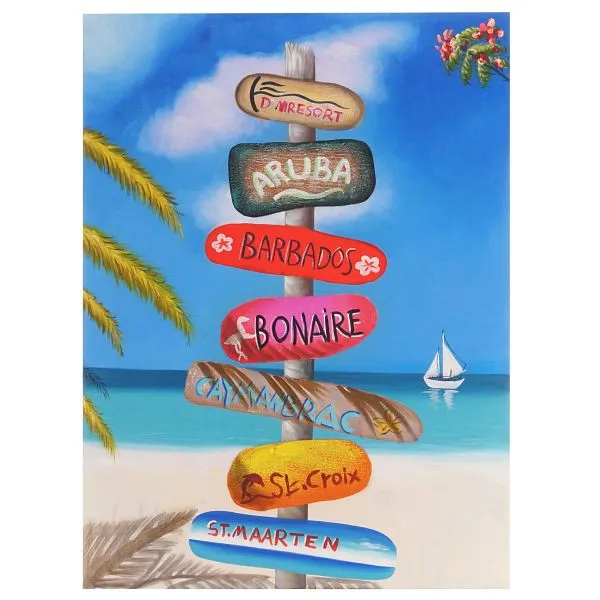 Set Giardino Tifoseria Mendler cartello stradale con pittura olio pittura murale dipinta mano al 100% XL 100x75cm 44730