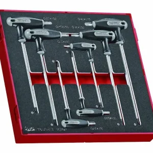 Teng Tools Set di chiavi sfera TX con impugnatura T FOAM2 7 pezzi TEDTX7 Acciaio Cromato