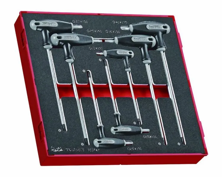 Teng Tools Set di chiavi sfera TX con impugnatura T FOAM2 7 pezzi TEDTX7 Acciaio Cromato