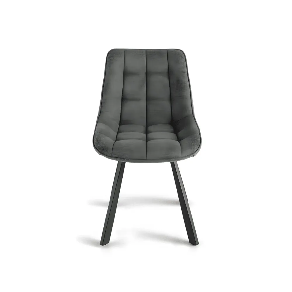 Ottone Cromato Set di sedie imbottite "Morgan" struttura metallo cm 49x59 83h