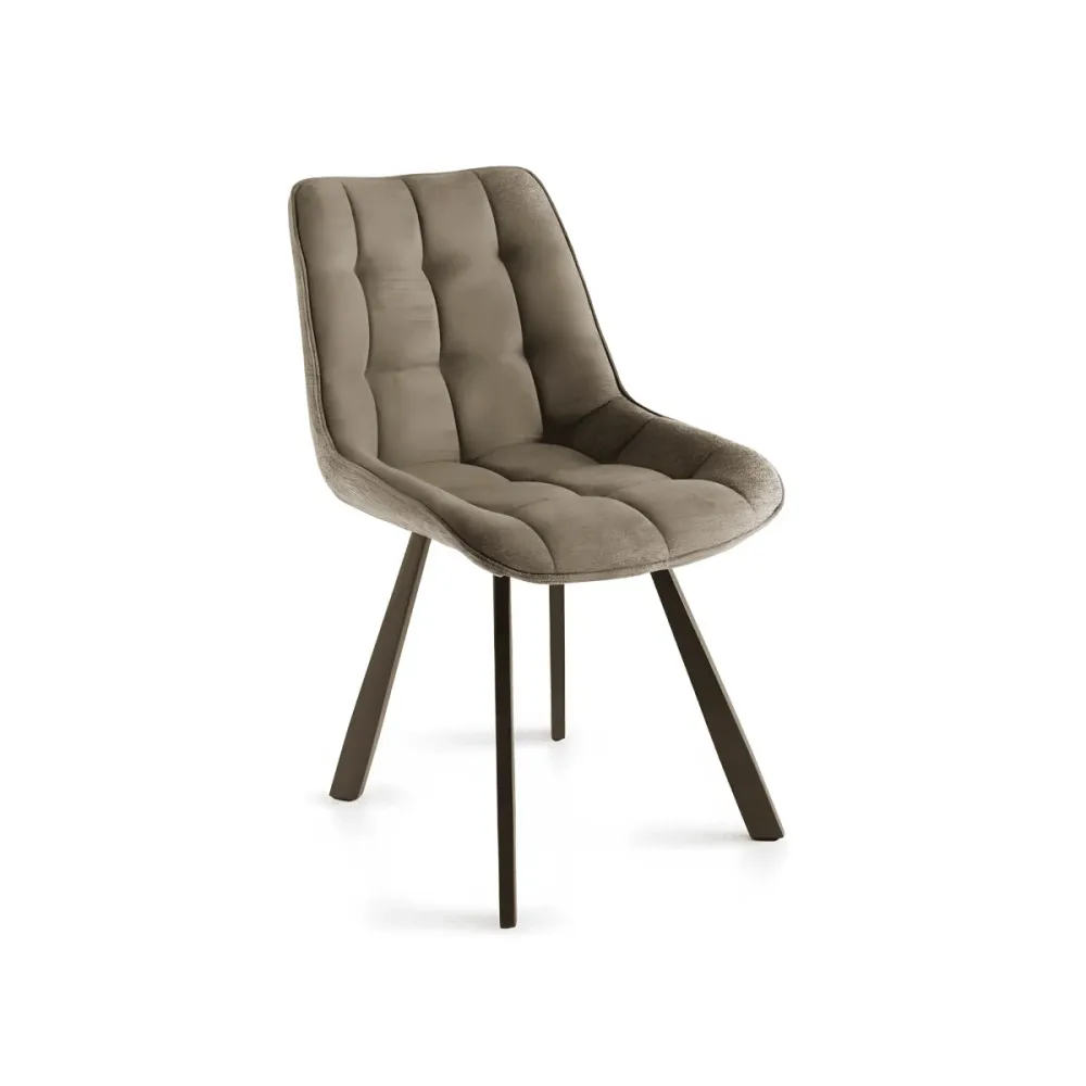 Ottone Cromato Set di sedie imbottite "Morgan" struttura metallo cm 49x59 83h