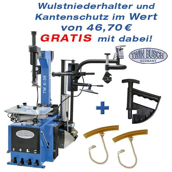 Smontagomme automatico Twin Busch SEMI - tuttofare - con braccio di montaggio inclinabile pneumatico TWX-36