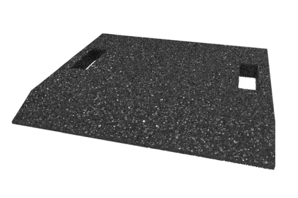Rampa di accesso gomma con busching uni H40xL500xL500mm adatta per ascensori 2 colonne 100883