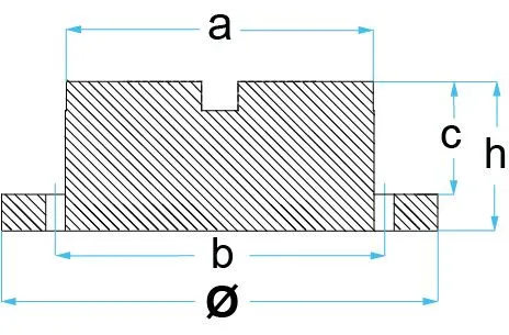 Tampone gomma per bussole adatto per ascensori Nussbaum H: 41mm P: 120mm 100896 Busching