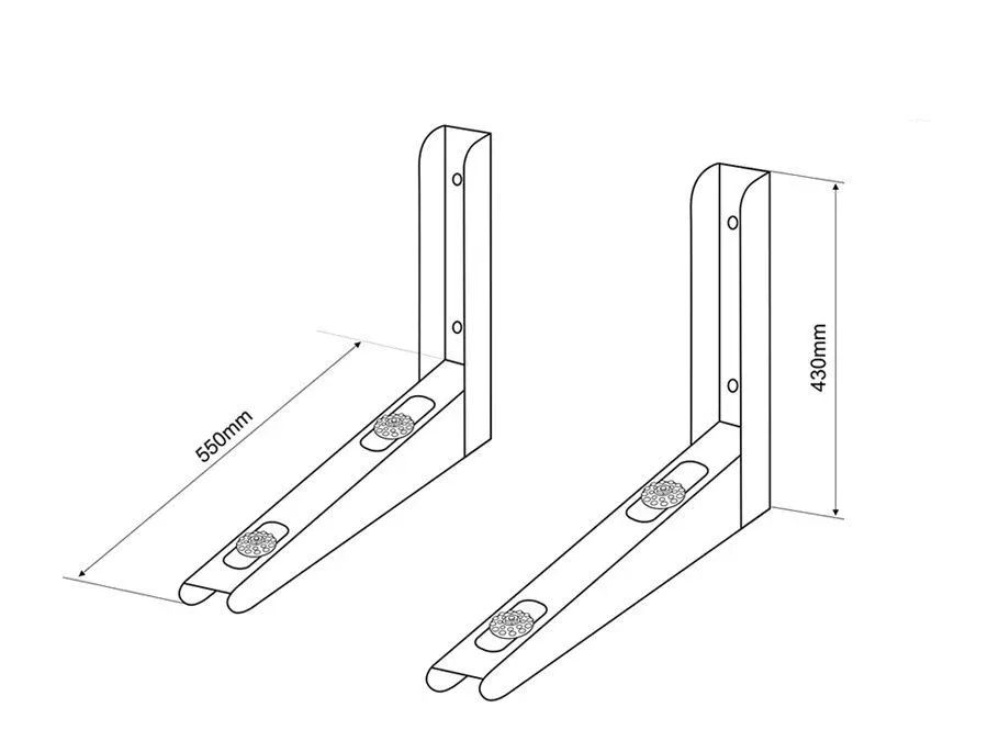 Maclean MC-624 AC Air Conditioner Wall Mount Bracket 200kg Galvanised Acciaio