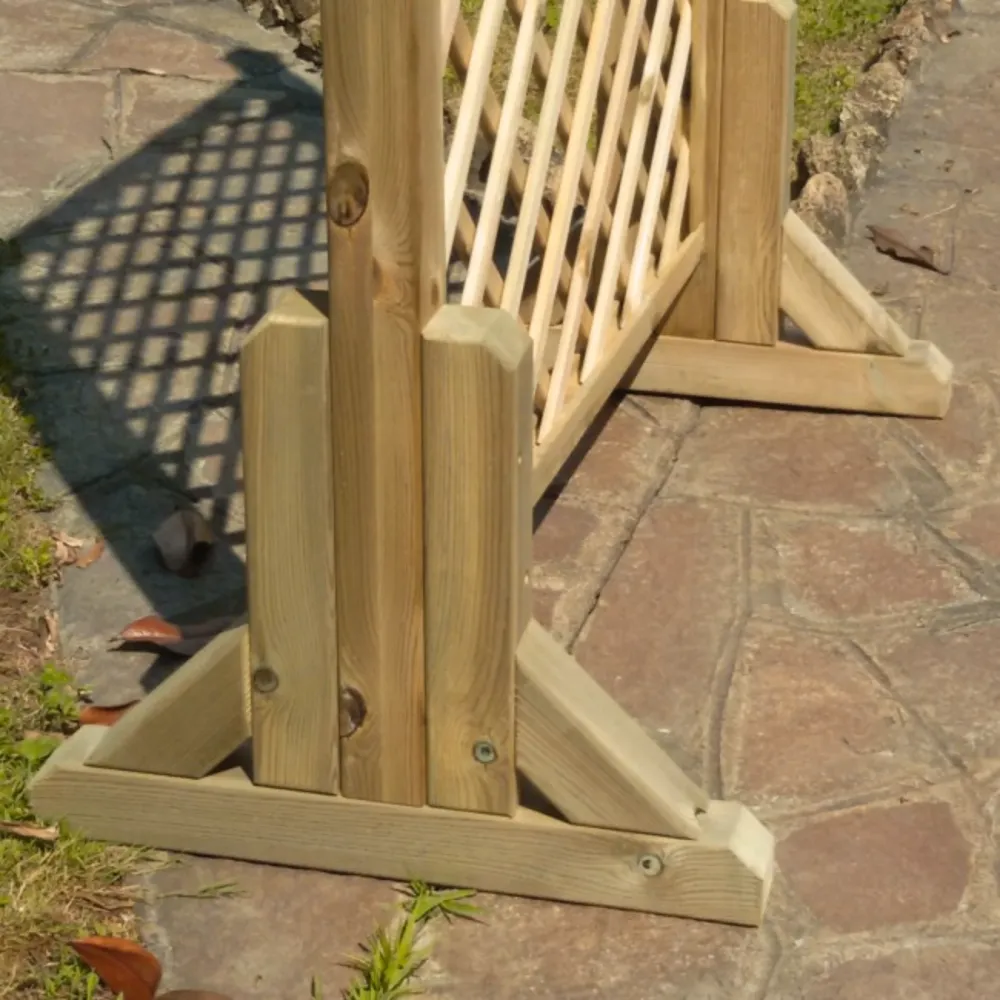 2 pz di piedino per pannello grigliato o frangivento legno impregnato cm 60x4,5 30h