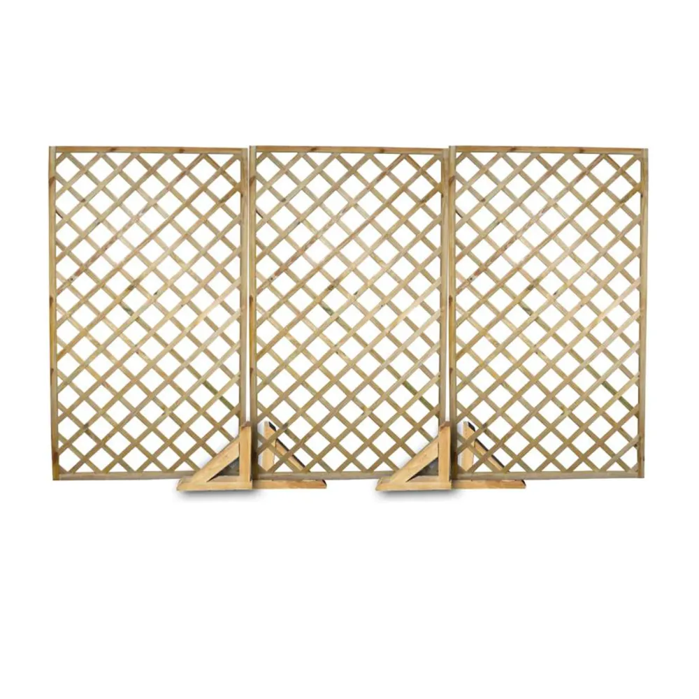 2 pz di piedino per pannello grigliato o frangivento legno impregnato cm 60x4,5 30h