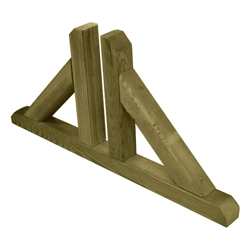 2 pz di piedino per pannello grigliato o frangivento legno impregnato cm 60x4,5 30h