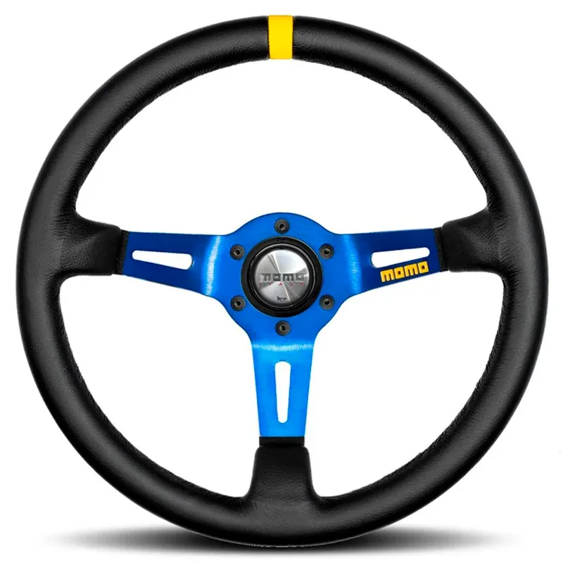Volante MOMO - MOD.08 smooth leather (blue spokes - Ø350 mm)