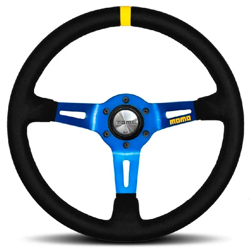 Volante MOMO - MOD.08 suede leather (blue spokes - Ø350 mm)