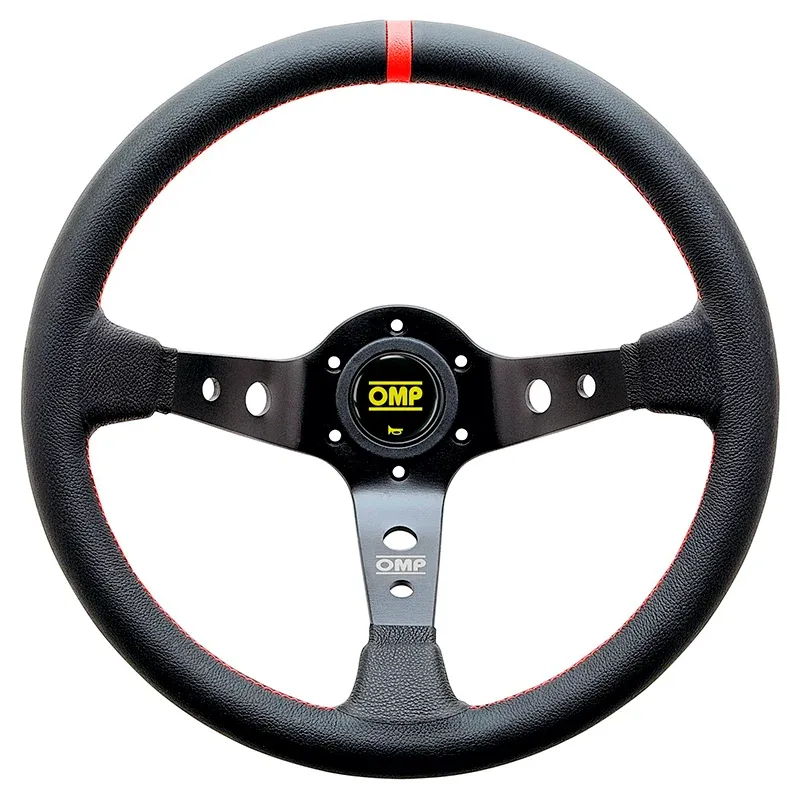 Volante OMP - Corsica (black/black/red - smooth leather - OD/1956/NR)
