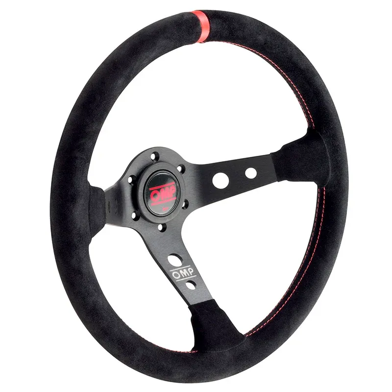 Volante OMP - Corsica (black/black/red - suede leather - OD/1954/NR)