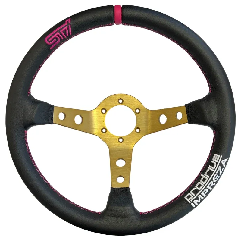 Volante personalizzato Subaru Impreza WRX STI (gold - smooth leather)
