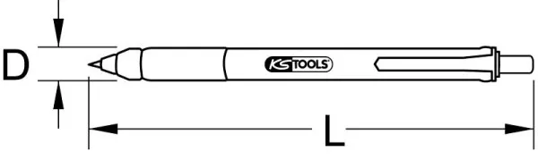 Graffiatore metallo solido KS Tools forma di penna sfera 160 mm 300.2138