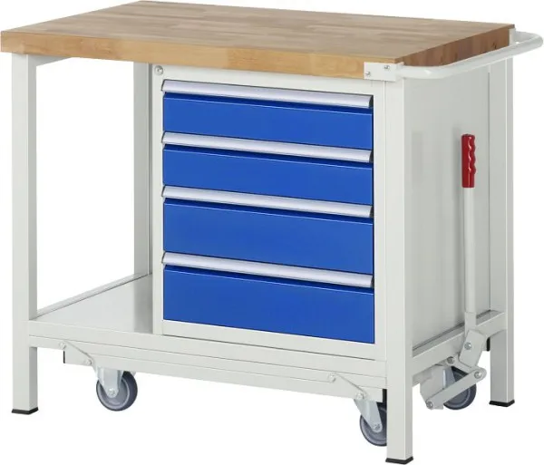 Pasta per Saldature Banco da lavoro RAU con telaio abbassabile collezione 8000 4 cassetti ripiano 1000x880x700 mm 05-8162A...