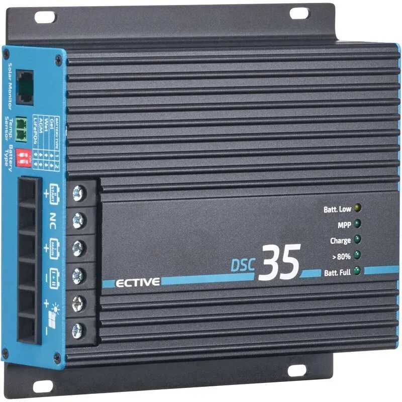 Doppio regolatore di carica solare DSC 35 MPPT per due batterie 12V 500Wp 50V 35A