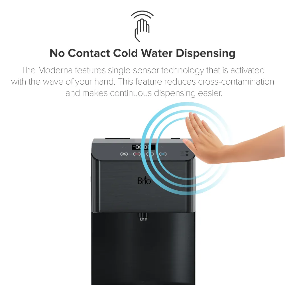 Brio Moderna Touchless 3-Stage Nero notte Stainless Countertop Water Cooler