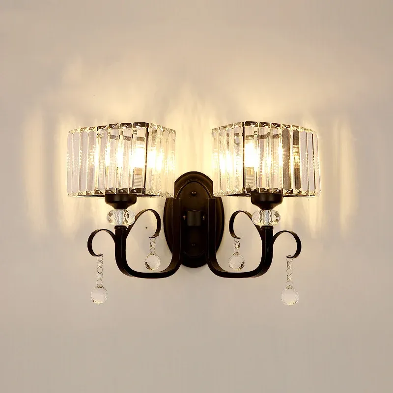Lampada da parete metallo 1/2 lampadine Lampada da parete contemporanea per corridoio con braccio scorrevole nero | Imperm...