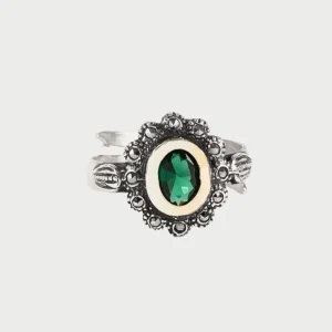 Lanterna da Campo Ring green Marcasites