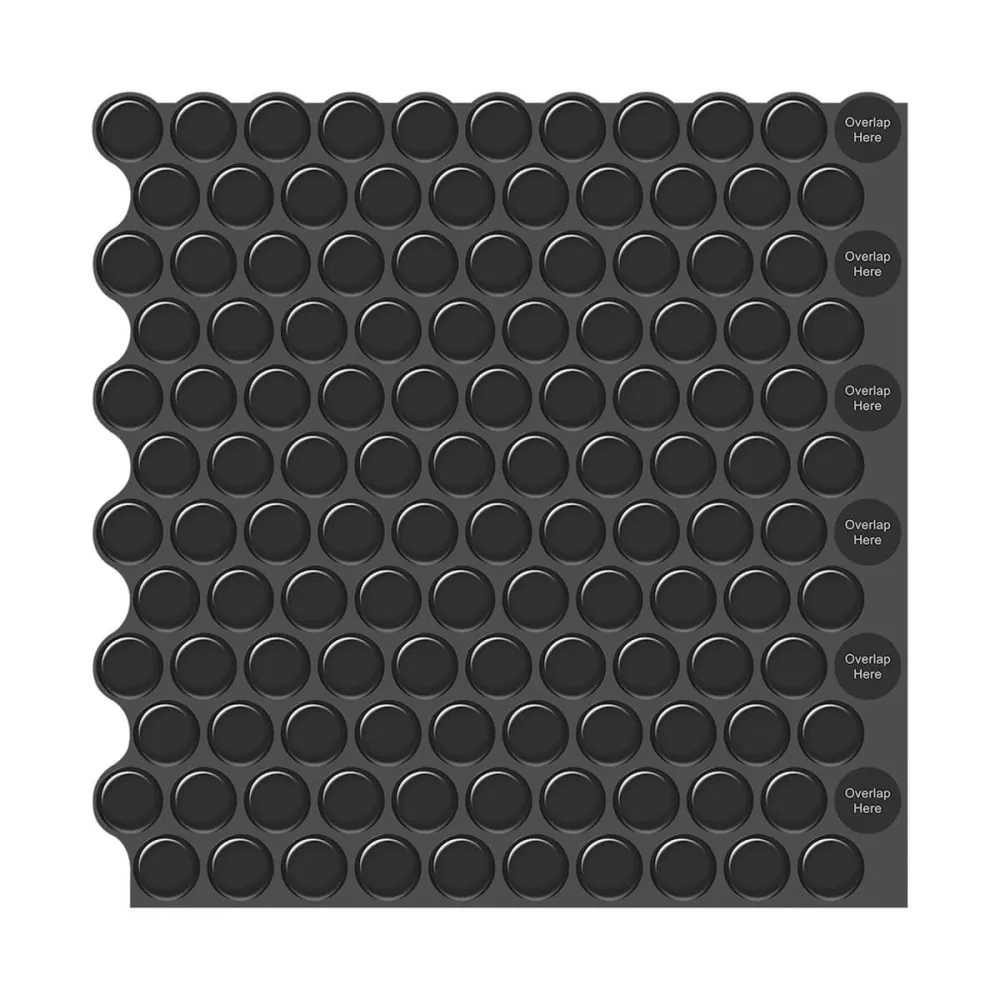 Nero puro Penny Backsplash Peel and Stick Tile | Impermeabile e Resistente agli Urti