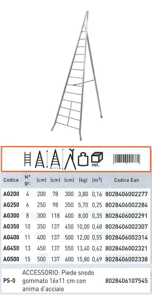 Carrello elevatore manuale Agri 13 gradini - Art. AG450