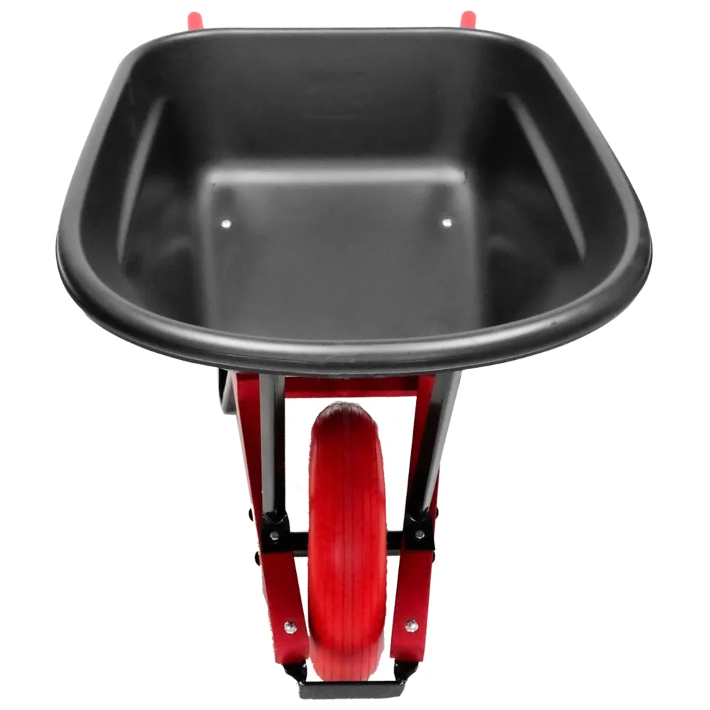 Sterling Poly Tray Wheelbarrow 6 Cu. Ft. w/ Poly-U Flat Free Tire Red