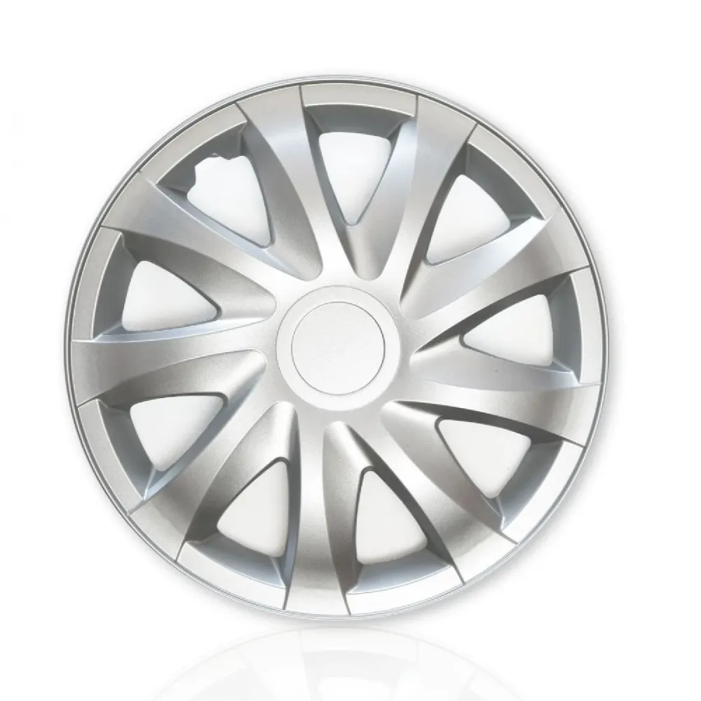 Universal hubcaps 15" Draco silver press-on 4 pieces