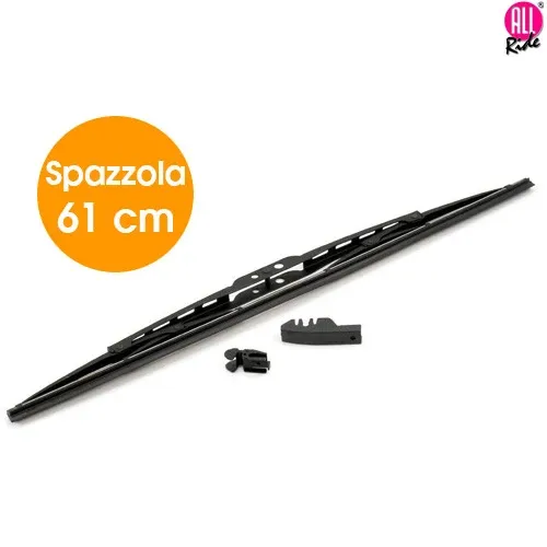 Spazzola Tergicristallo Standard Singola per Auto Metallo e Gomma 61 cm