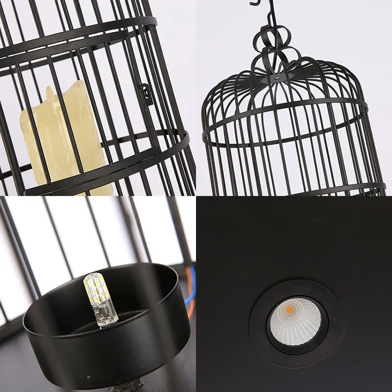 Kit lampada sospensione per sala da pranzo cilindro, metallo industriale, 1 luce, illuminazione sospensione nera/blu