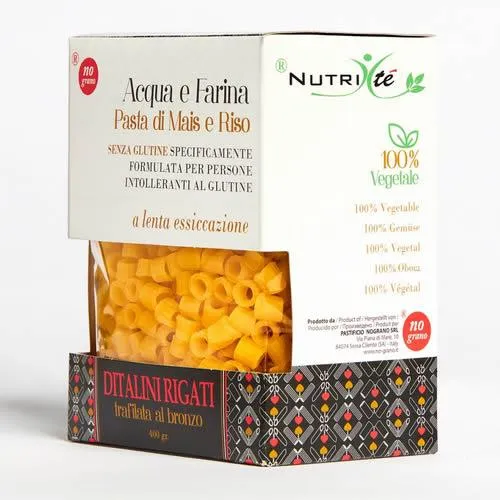 NUTRI TE' DITALINI RIGATI ACQUA E FARINA MAIS E RISO 250 G