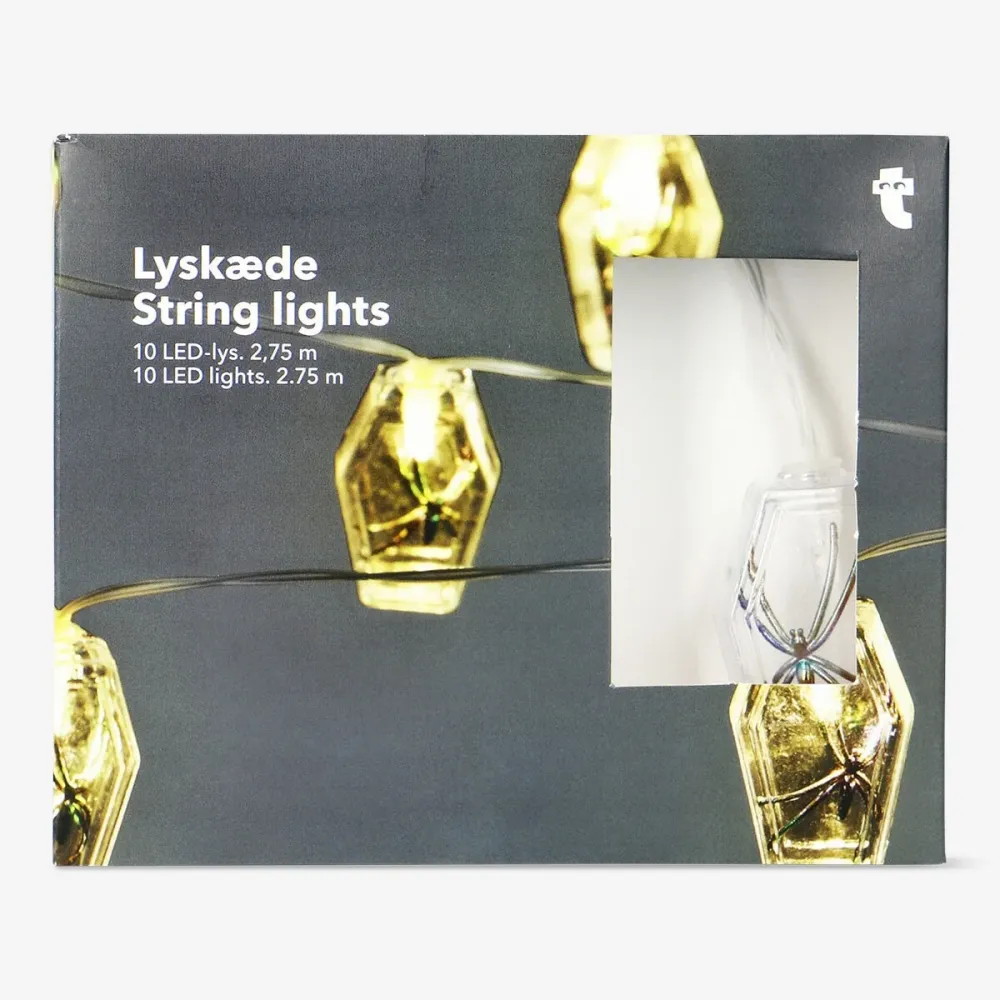 Stringa di luci con bare e ragni - 275 cm