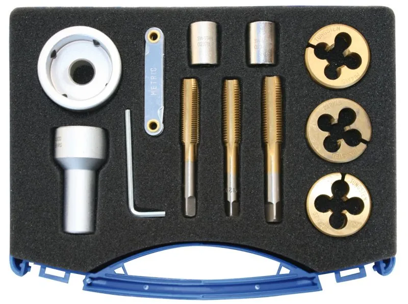 Set di maschiatura acciaio SW per bulloni e bulloni ruota 12 pezzi 02370L