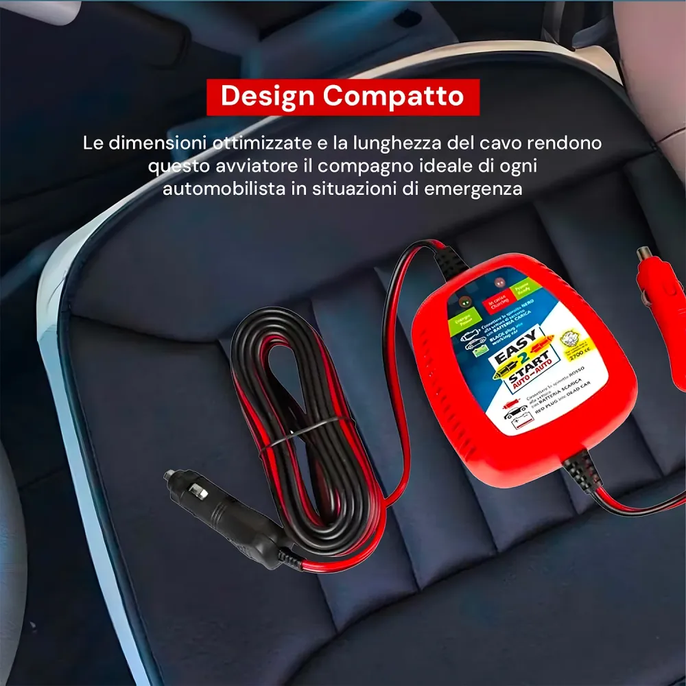 Avviatore Cavo Caricabatteria Per Veicoli Fino 2700cc 5m 12v