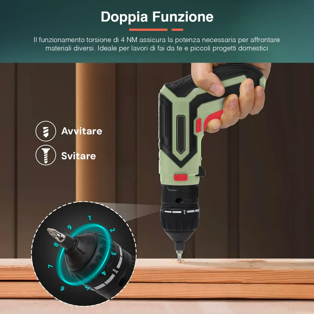 Avvitatore Multifunzione 4v Con Batteria 1,5 Ah E Valigetta Con 26 Accessori