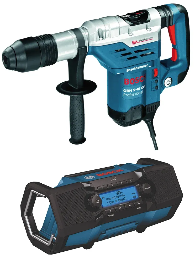 Bosch MARTELLO PERFORATORE GBH 5-40 DCE 1.150 W + RADIO GPB 18V-2 SC