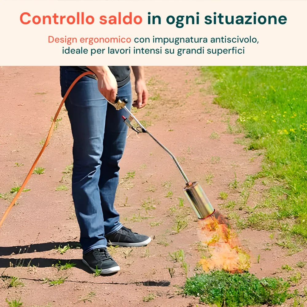 Cannello Gas 60cm con Bruciatore ø45mm e Leva Rapida per Uso Professionale