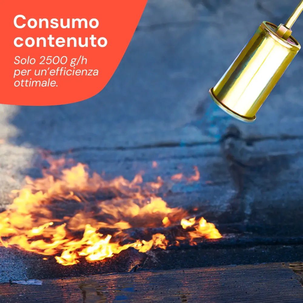 Cannello Gas 70cm con Bruciatore ø60mm e Leva Rapida per Uso Professionale