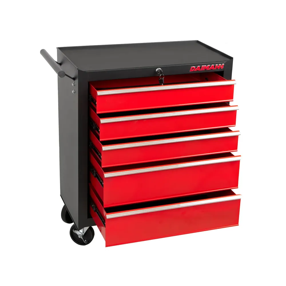 Carrello Da Officina Con 5 Cassetti E Ruote