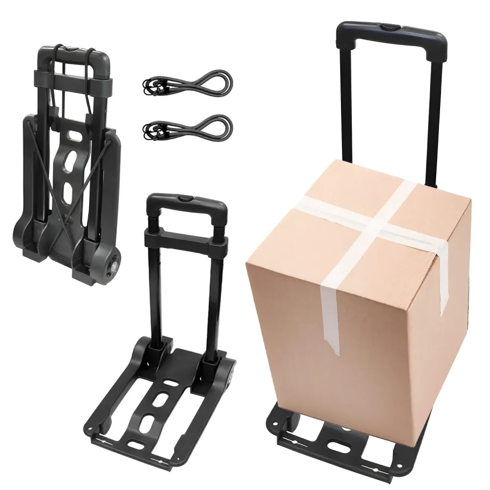 Carrello Pieghevole Con Ruote Nylon E Acciaio Max. 30kg Nero