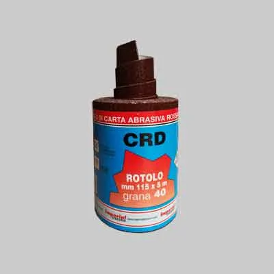 CARTA ABRASIVA 'CRD' MT 5 Grana 120 - rotolo mm 115x5 mt. Prezzo per Pezzo.