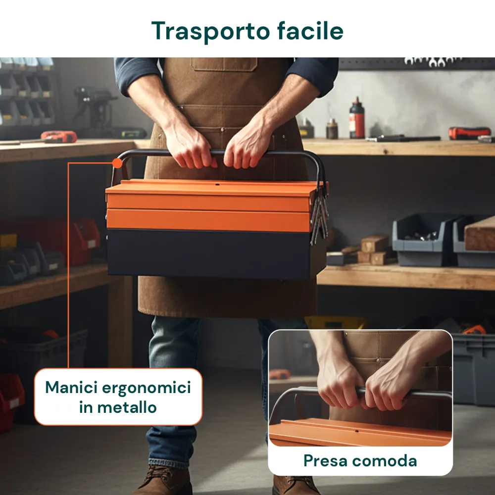 Cassetta Attrezzi Professionale con 85 Pezzi Inclusi per Uso Meccanico e Domestico