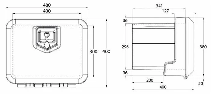 Cassetta porta attrezzi plastica 480x400x400mm