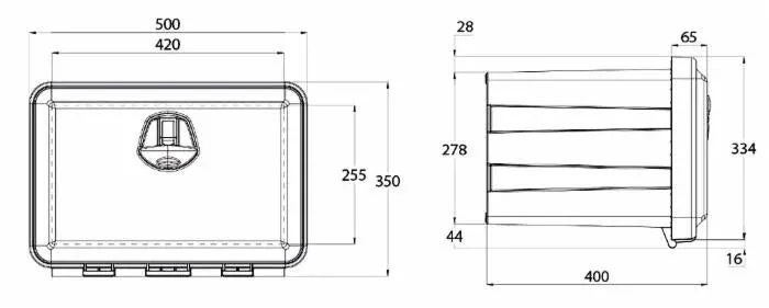Cassetta porta attrezzi plastica 500x350x400