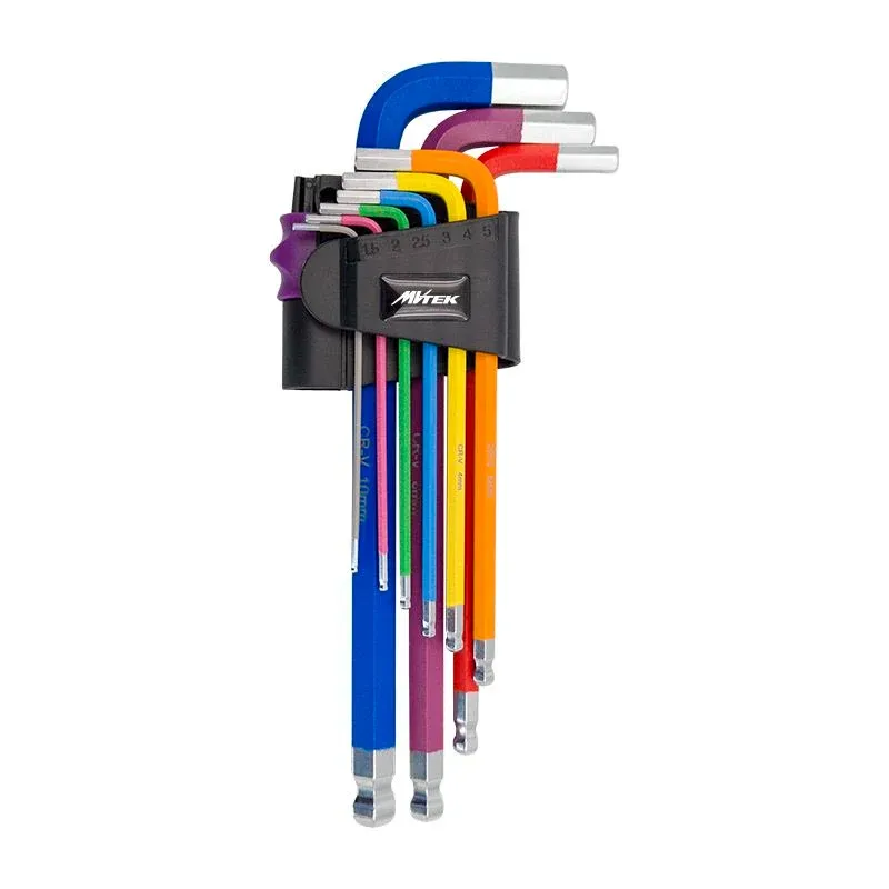 Chiavi Brugola Lunghe da 1,5 10mm Multicolour (KIT 9 Pezzi)