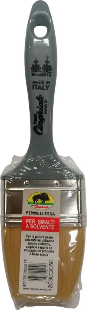CINGHIALE - PENNELLESSA PER SMALTO SOLVENTE MANICO PLASTICA 60MM