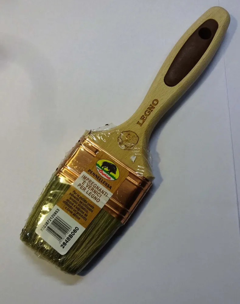 CINGHIALE - PENNELLO PER IMPREGNANTI E VERNICI PER LEGNO MANICO LEGNO E GOMMA MIS. 60